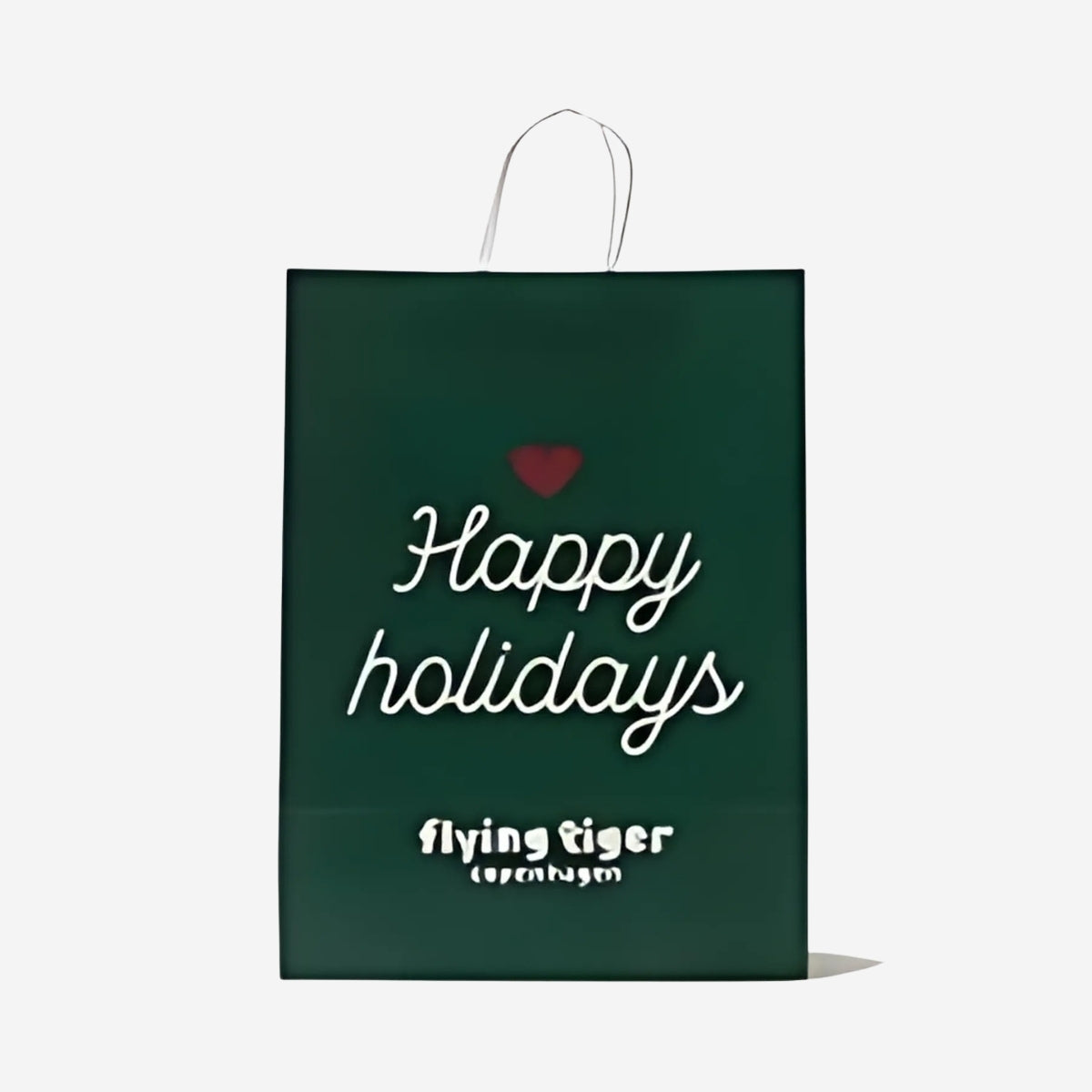 Happy Holidays Yazılı Yeşil Karton Poşet | Flying Tiger Türkiye