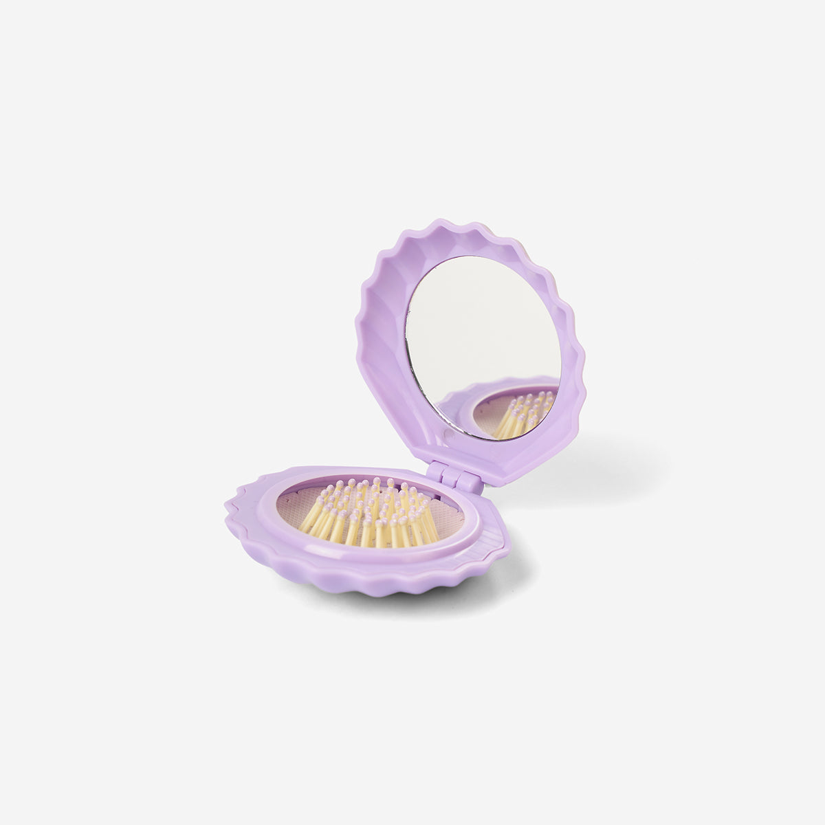 HAIRBRUSH FOLDABLE SHELL W MIRROR