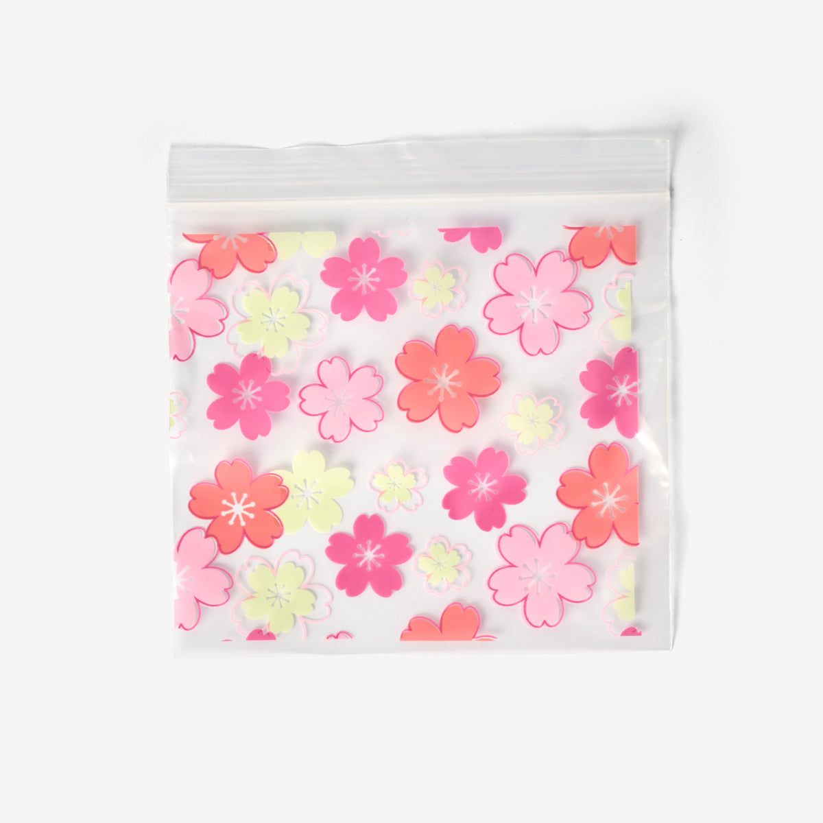 Çiçek Desenli 20'li Küçük Kilitli Poşet