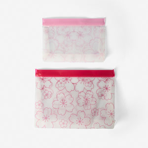 Pembe Çiçekli 2'li Kilitli Poşet