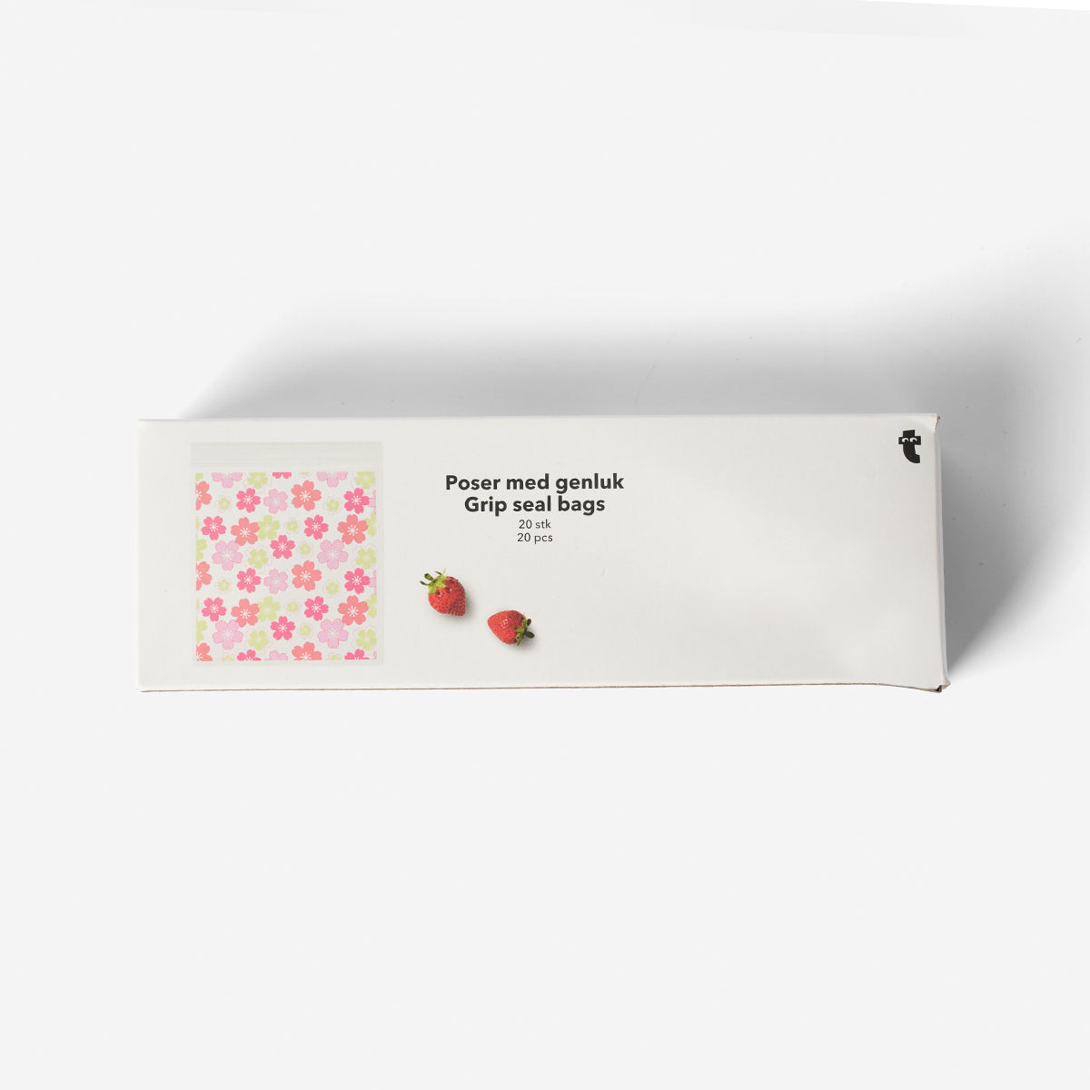 Çiçek Desenli 20'li Orta Kilitli Poşet