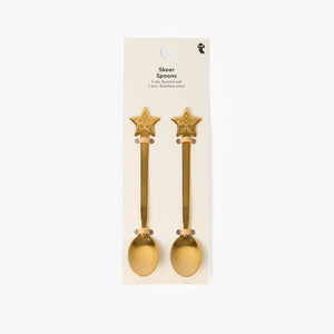 2'li Yıldız Detaylı Altın Kaşık
