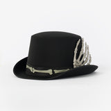 İskelet Detaylı Siyah Şapka