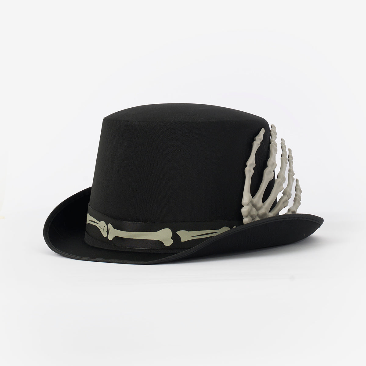 İskelet Detaylı Siyah Şapka