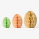 Honeycomb Easter egg paper decorations - 3 pcs