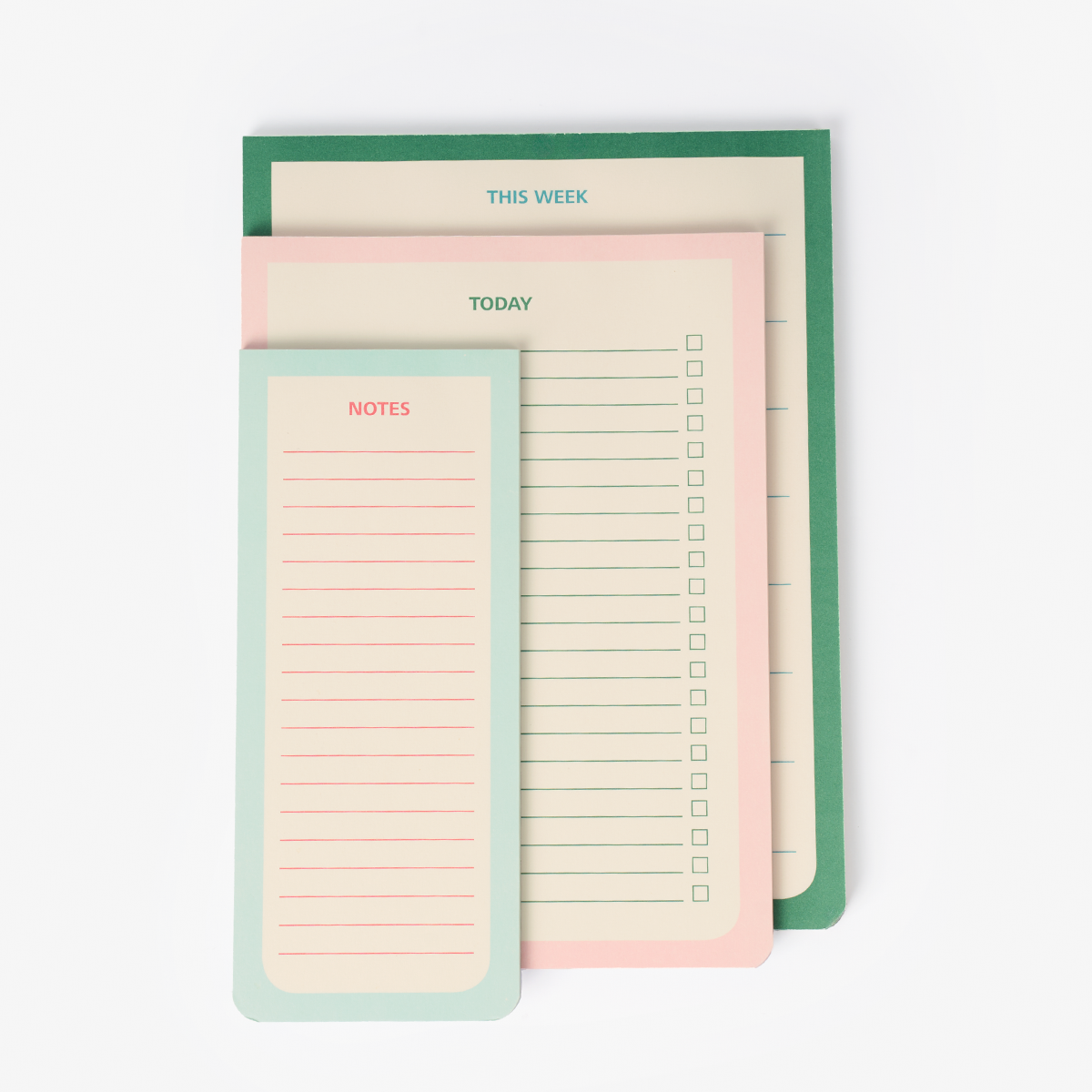 3'lü Çok Renkli Planner Seti