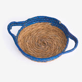 Mavi Kenarlı Hasır Tepsi 20 cm