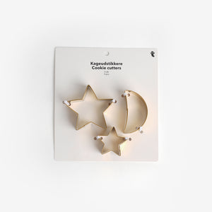 CUTTER COOKIE SET OF 3PCS GOLD SHAPED
