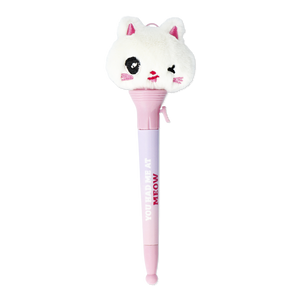 Peluş Kedi Detaylı Mor Tükenmez Kalem