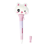 Peluş Kedi Detaylı Mor Tükenmez Kalem