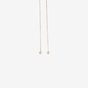 İnci Detaylı Uzun Gold Küpe