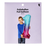 Pembe Mavi Parlak 1 Numaralı Folyo Balon