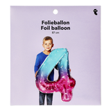 Pembe Mavi Parlak 4 Numaralı Folyo Balon