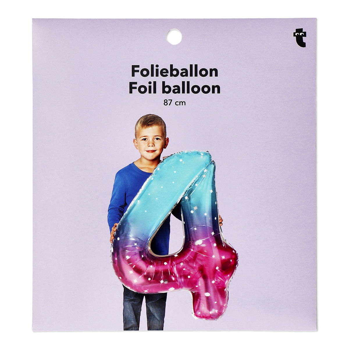Pembe Mavi Parlak 4 Numaralı Folyo Balon