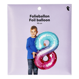 Pembe Mavi Parlak 8 Numaralı Folyo Balon