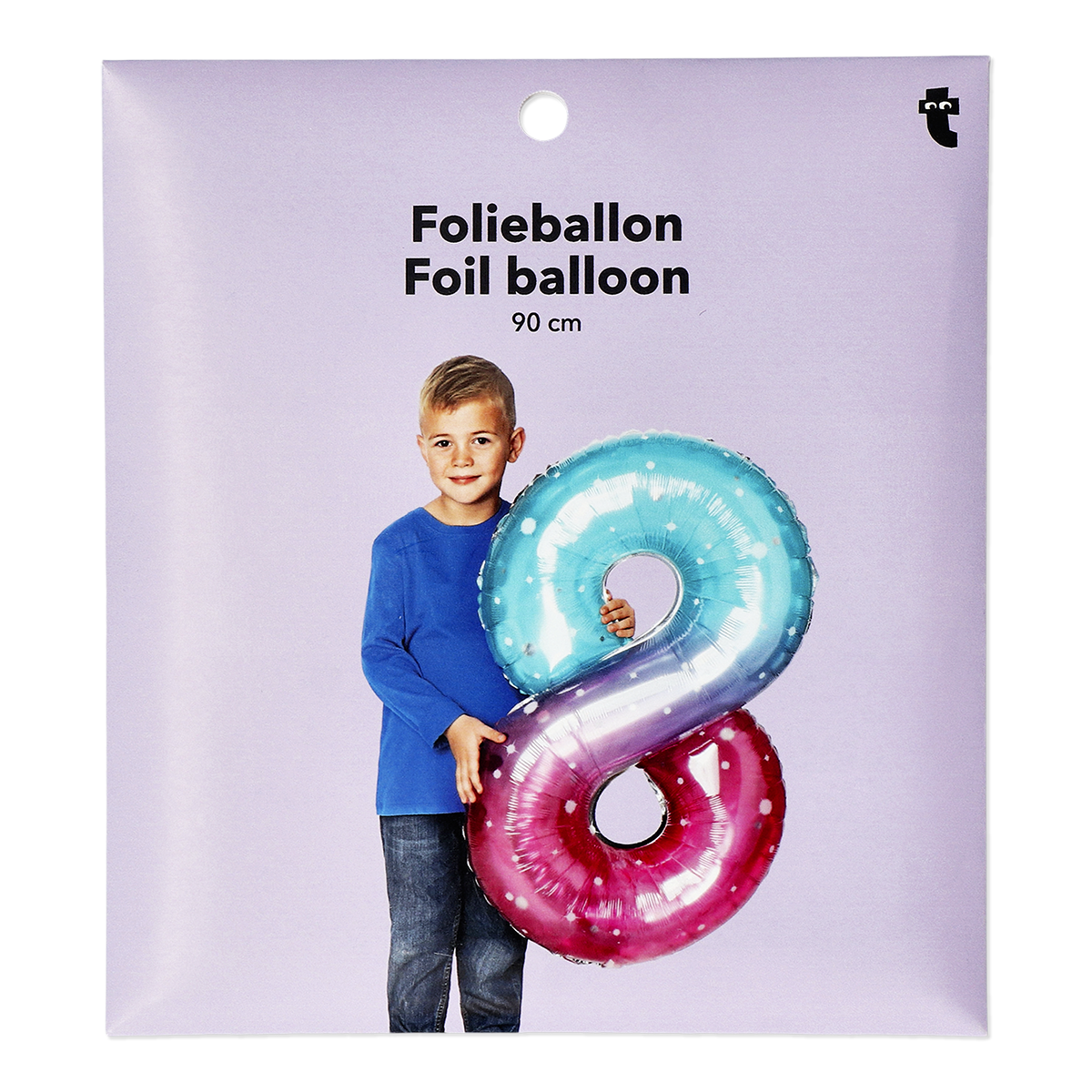 Pembe Mavi Parlak 8 Numaralı Folyo Balon