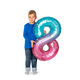 Pembe Mavi Parlak 8 Numaralı Folyo Balon