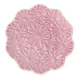 Küçük Pembe Çiçek Desenli Seramik Tabak