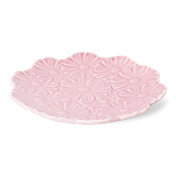 Küçük Pembe Çiçek Desenli Seramik Tabak