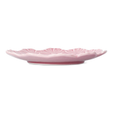 Küçük Pembe Çiçek Desenli Seramik Tabak