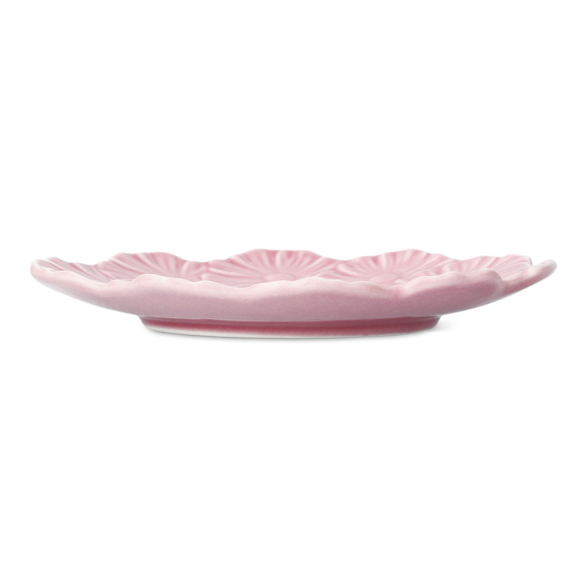 Küçük Pembe Çiçek Desenli Seramik Tabak