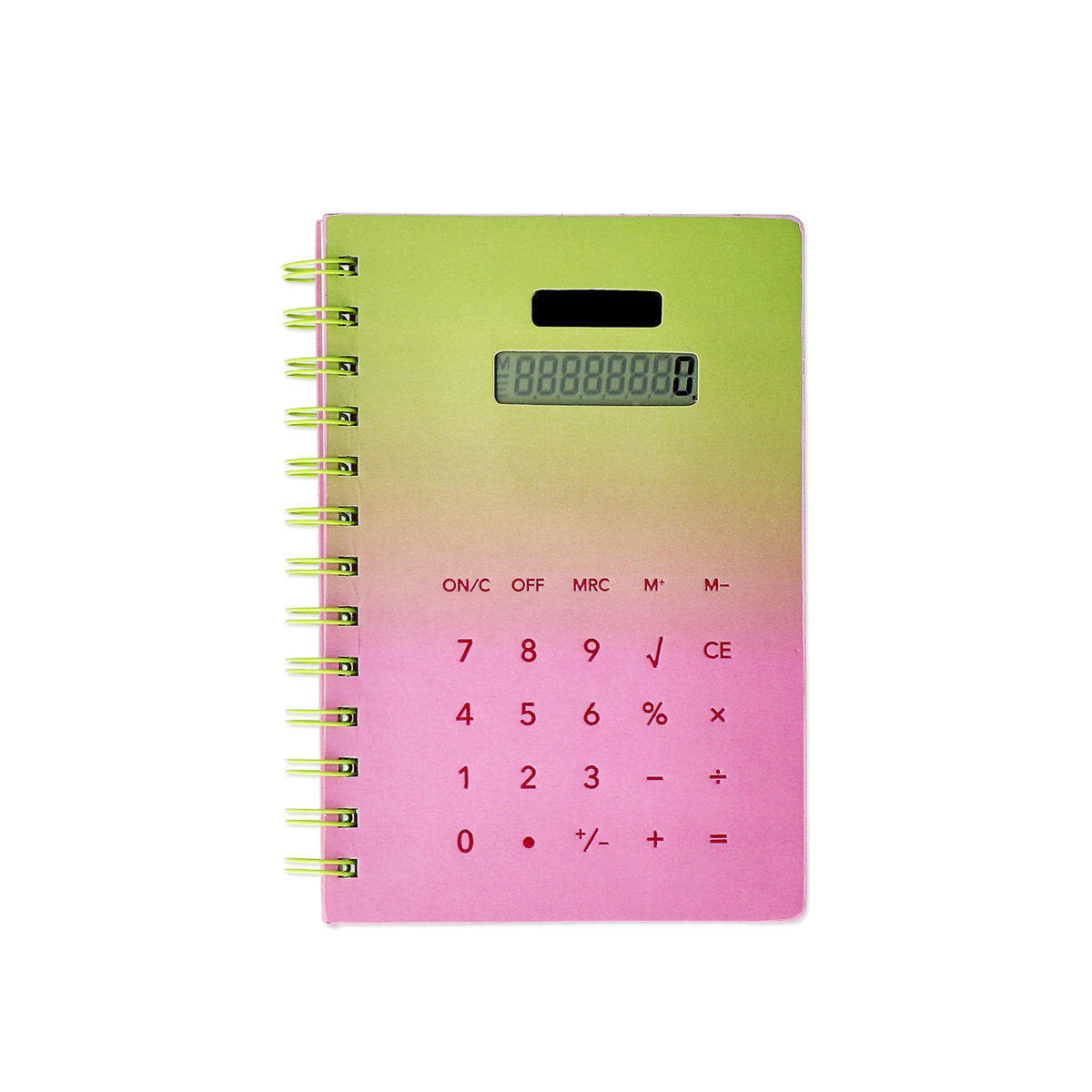 Hesap Makineli Spiralli Pembe Defter