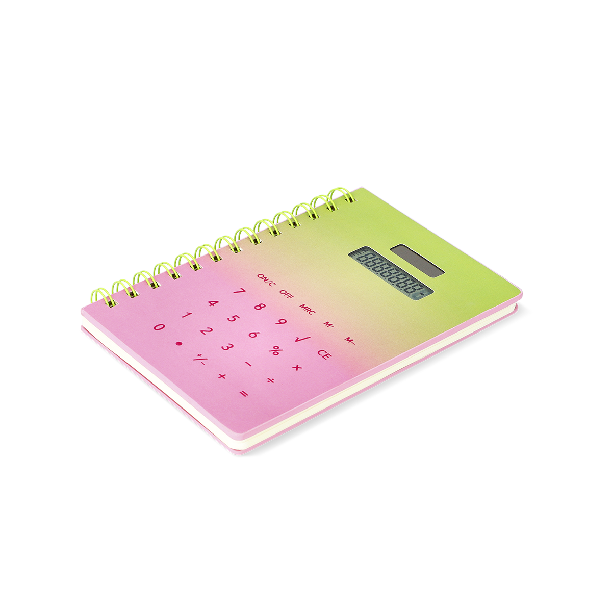 Hesap Makineli Spiralli Pembe Defter