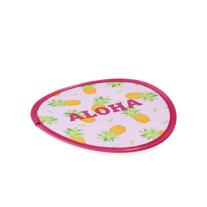 Ananas Desenli Pembe Yelpaze