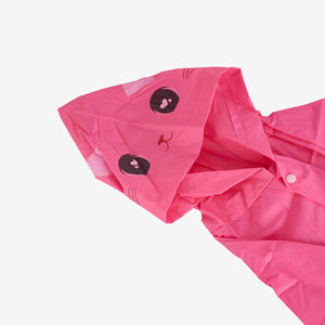 Pembe Kedi Şeklinde Yağmurluk 6-8 Yaş