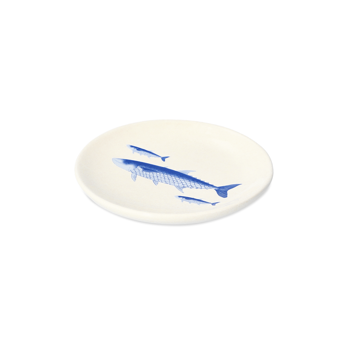 Balık Desenli Beyaz Küçük Tabak