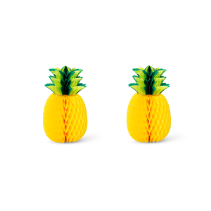 2'li Sarı Ananas Şeklinde Masa Dekorasyonu