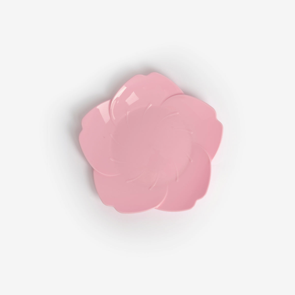 4'lü Pembe Çiçek Şeklinde Plastik Tabak