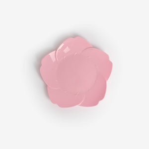4'lü Pembe Çiçek Şeklinde Plastik Tabak