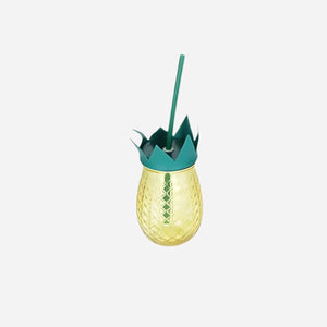 Ananas Şeklinde Pipetli Cam Kavanoz Bardak
