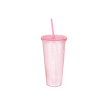 Pembe Elmas Desenli Pipetli Bardak