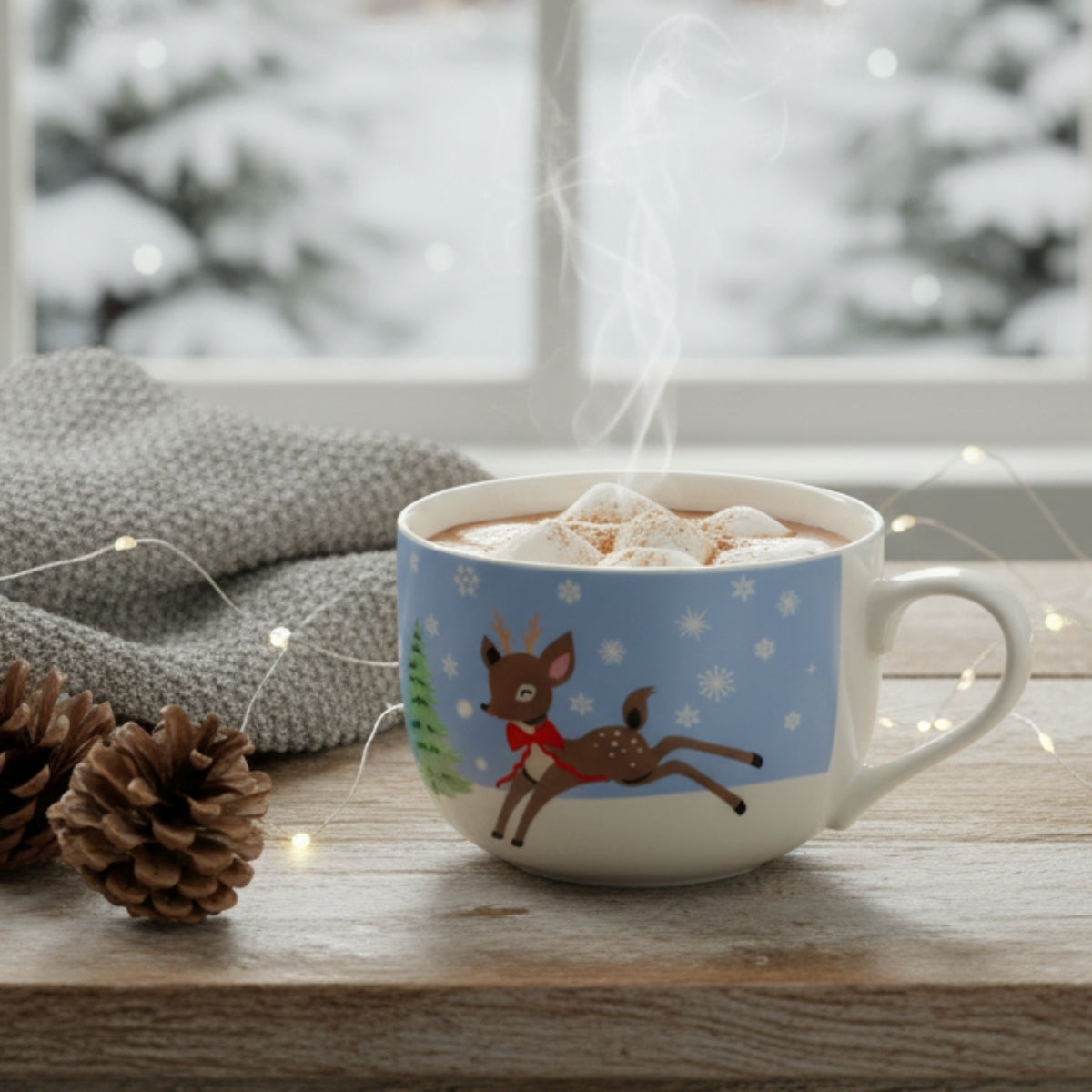 Geyik Desenli Büyük Kupa 480 ml