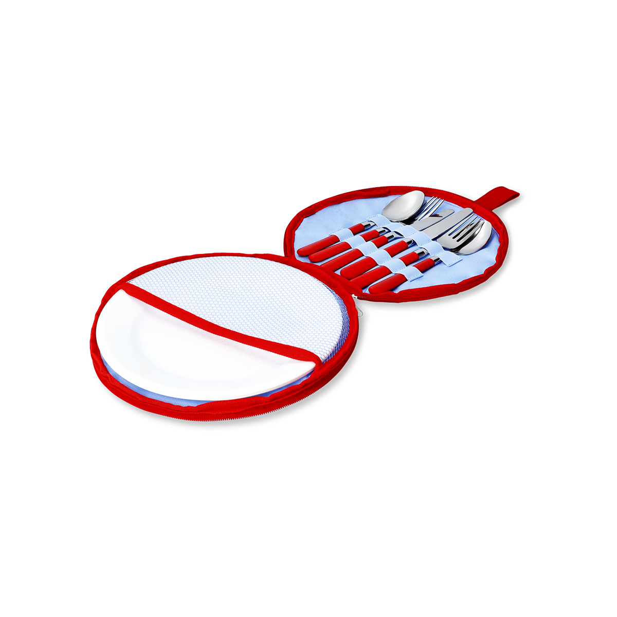 PICNIC SET W PLATES AND CUTLERY FOR 2 PERS BERRY PRINT