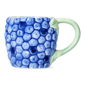 MUG WITH HANDLE BLUEBERRY SHAPE AND EMBOSSED DETAILS BLUE