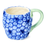MUG WITH HANDLE BLUEBERRY SHAPE AND EMBOSSED DETAILS BLUE