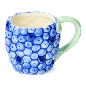 MUG WITH HANDLE BLUEBERRY SHAPE AND EMBOSSED DETAILS BLUE