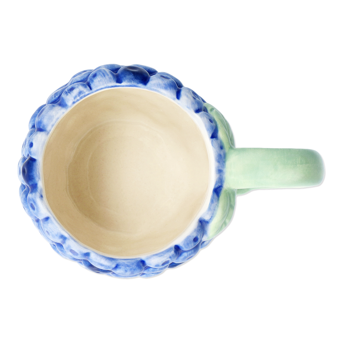 MUG WITH HANDLE BLUEBERRY SHAPE AND EMBOSSED DETAILS BLUE
