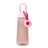 Pembe Çiçek Detaylı Plastik Matara