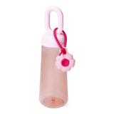 Pembe Çiçek Detaylı Plastik Matara