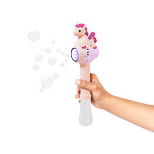 Pembe Unicorn Detaylı Baloncuk Yapma Makinesi