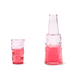 JUG WITH DRINKING GLASS ON TOP 2 PCS SET IN GLASS W DESIGN