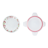 CONTAINER GLASS ROUND SHAPE W LID STRAWBERRY PRINT LARGE