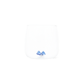 DRINKING GLASS WITH EMBOSSED BOW INSIDE THE GLASS