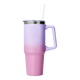 TUMBLER W HANDLE AND STRAW GRADIENT PURPLE AND PINK SMALL