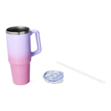 TUMBLER W HANDLE AND STRAW GRADIENT PURPLE AND PINK SMALL