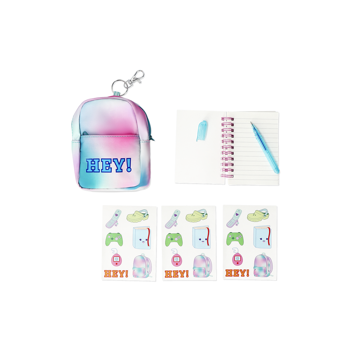 Defter Detaylı Mini Sırt Çantası Anahtarlık